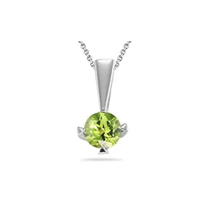 1.00 Ct Peridot Solitaire Pendant in Silver
