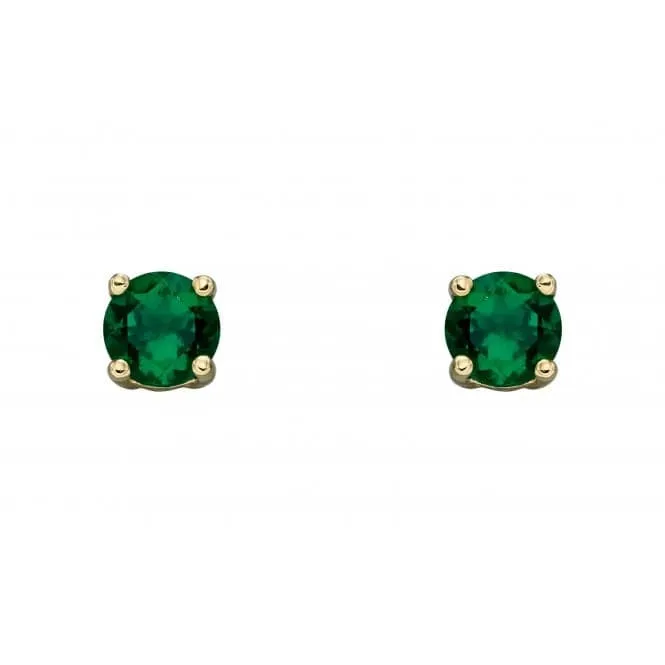 9ct May Created Emerald 4mm Stud Earrings GE2330