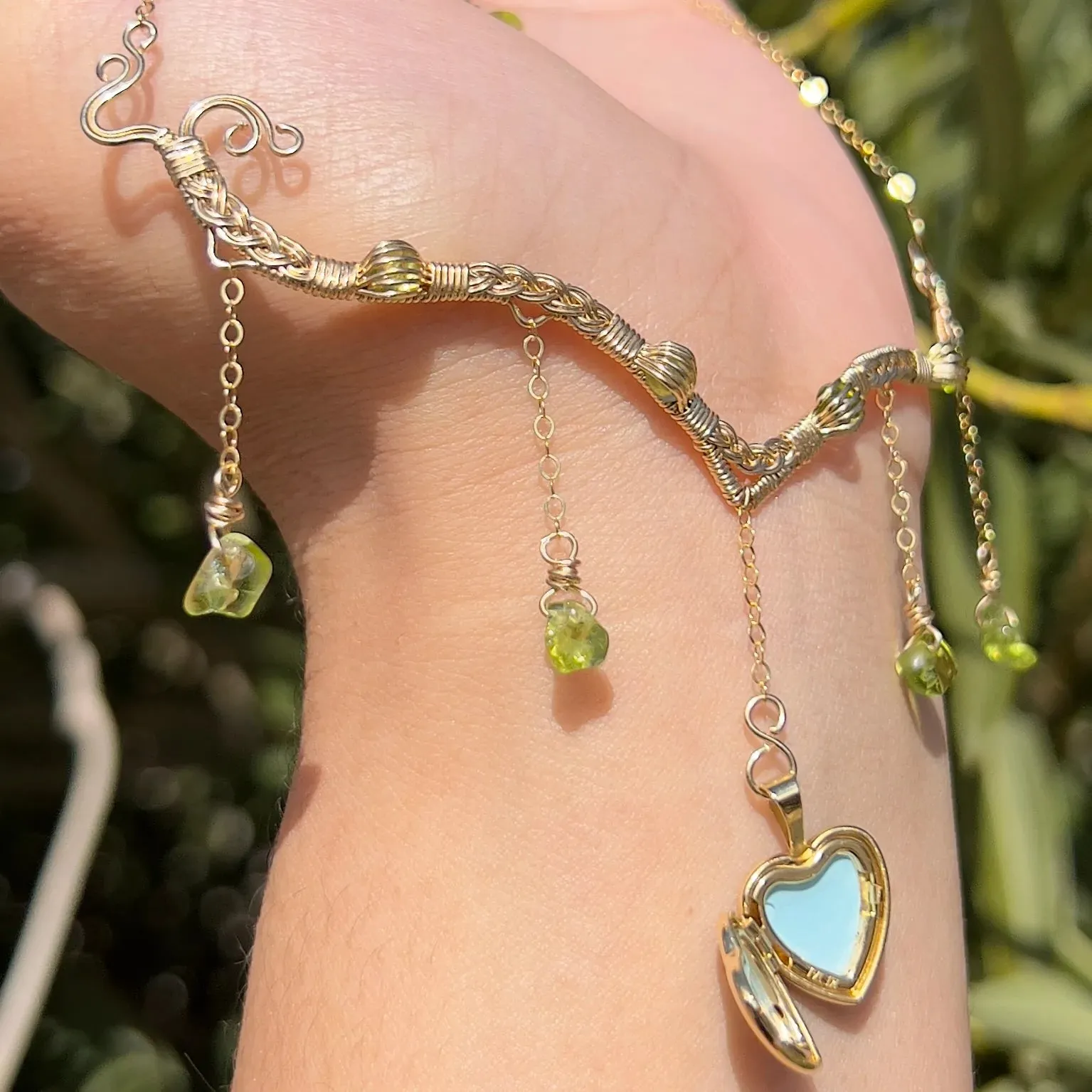 Astraea Lovers Locket Peridot 14KGF or .925 Sterling Silver ✵