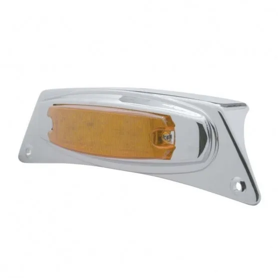 Chrome Fender Light Bracket w/ 12 LED Light - Amber LED/Amber Lens