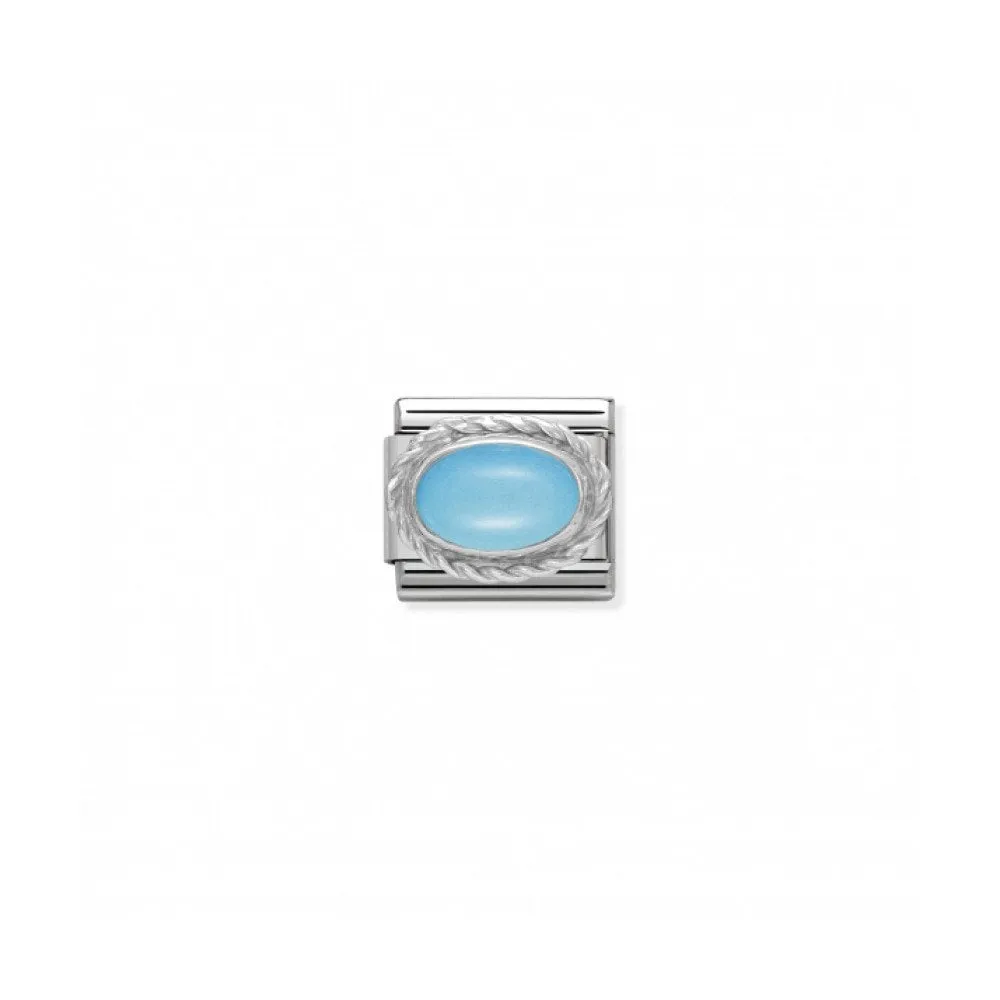 Classic December Birthstone Link - Silver/Turquoise - 030509/06