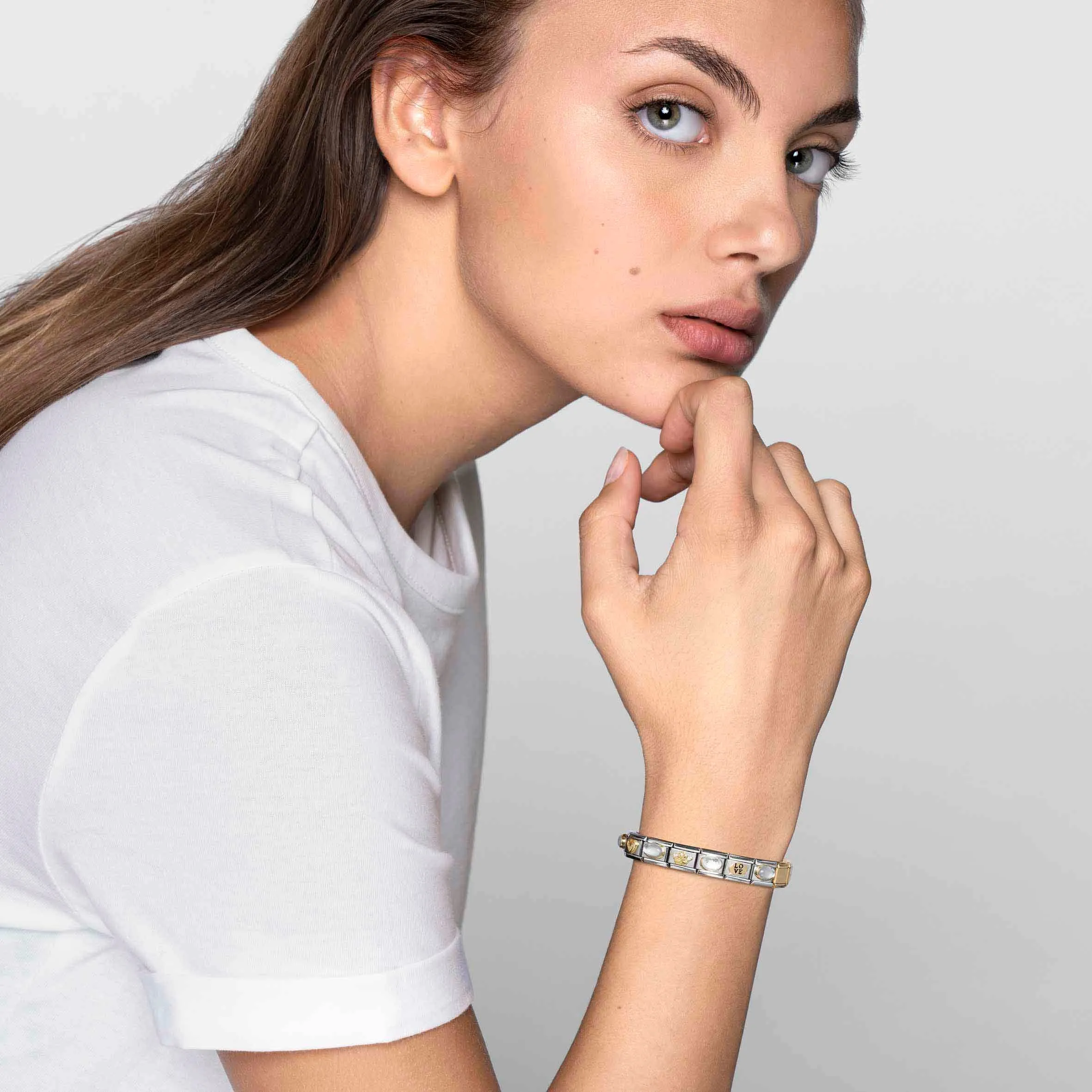 Composable Classic Double Turquoise Heart Link - Gold - 030220/12