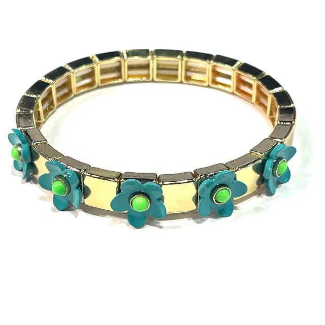 Flower Tile Bracelet Turquoise