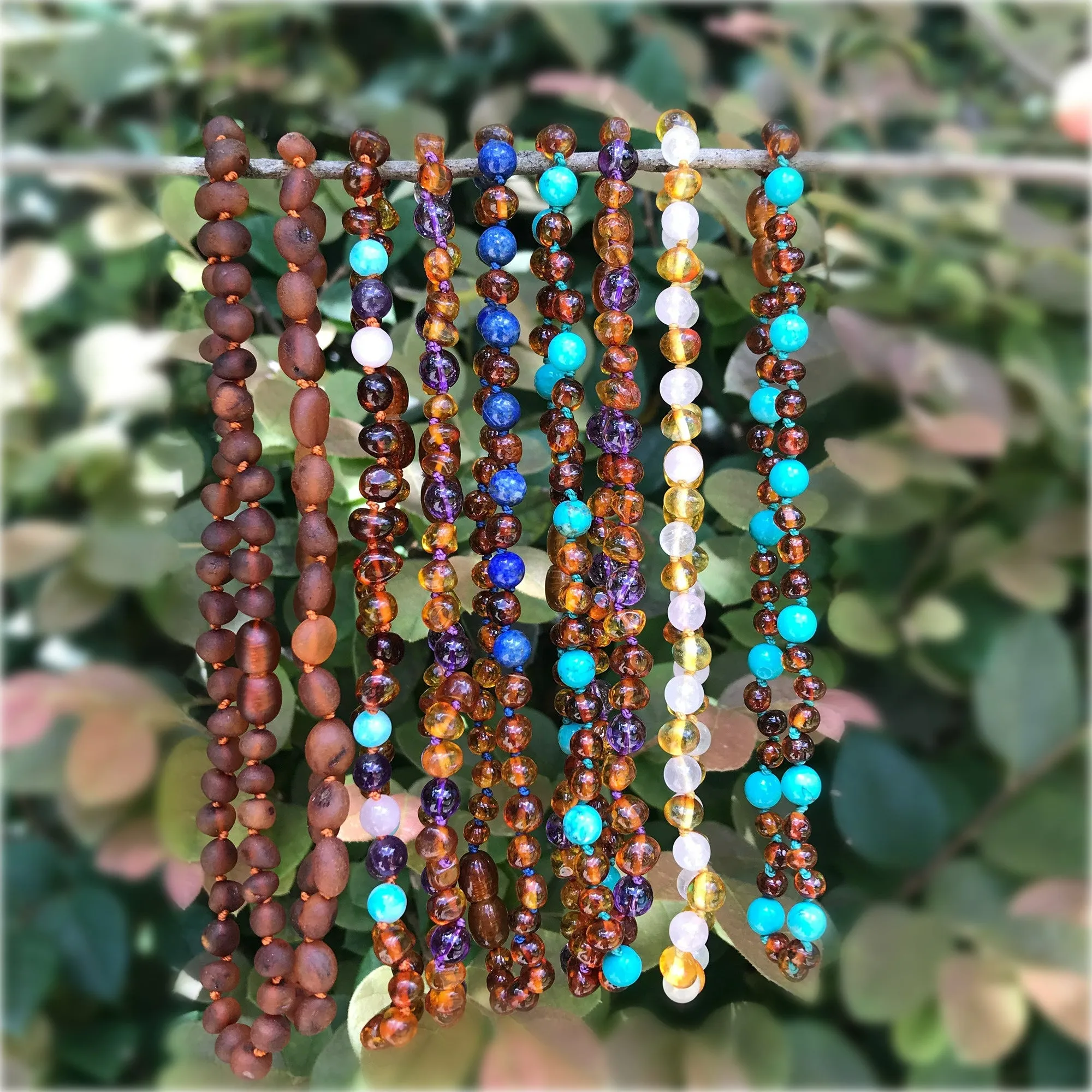 Kids | Lapis Lazuli   Cognac Amber Necklace