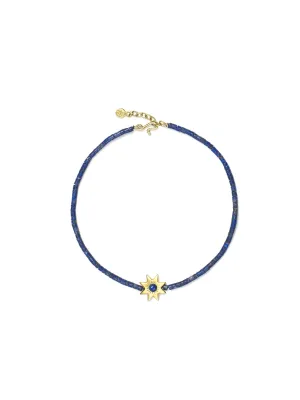 Lapis Bead Bracelet with Lapis Star