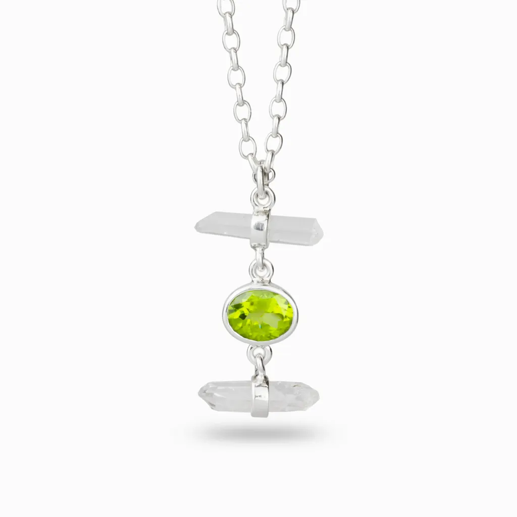 Peridot & Clear Quartz Necklace