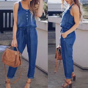 Summer Casual Sleeveless Tank Jumpsuit