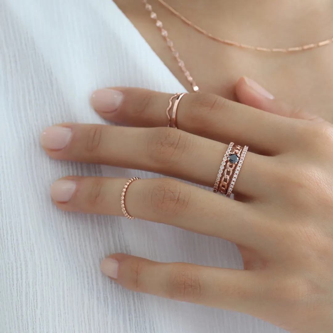 Thin Dots Ring- Sterling Silver