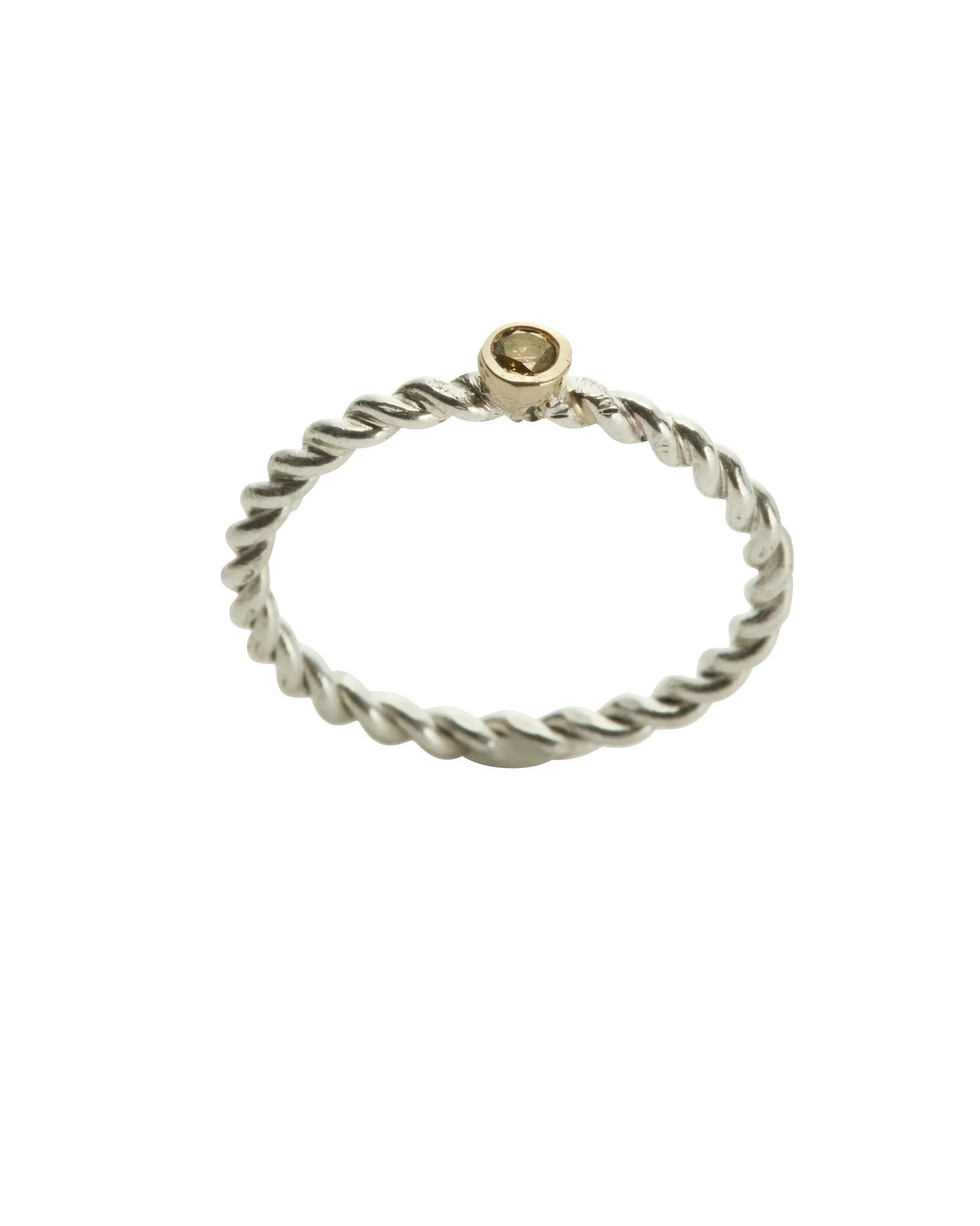 Twistie Ring, Champagne Diamond, 9kt Yellow Gold